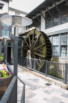 Mill Plaza Waterwheel  - gardner village waterwheel 
