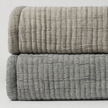 Lightweight Grey and Cream Coverlet - Lightweight Grey and Cream Coverlet 