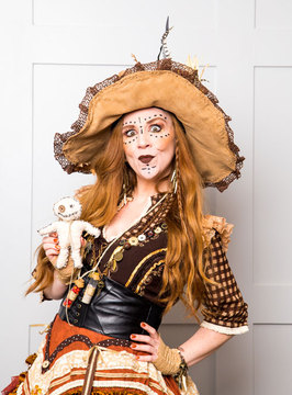 Gardner Village Witches - VooDoo Velda the whimsical Halloween witch 