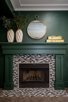 Down to Earth Projects | Castlefield Lane - Deep Green Mantel Fireplace 