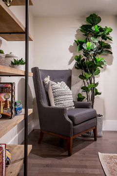 Down to Earth Projects | Castlefield Lane - Upholstered chair bronze rivets 