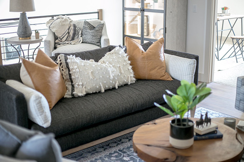 Down to Earth Projects | Urban Ridge Road - Loft small sofa leather throw pillows 