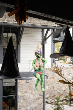 Gardner Village Witch Displays - cannonball witch 