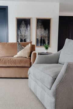 Down to Earth Projects | Eden Residence - sofa and chair with wall art  