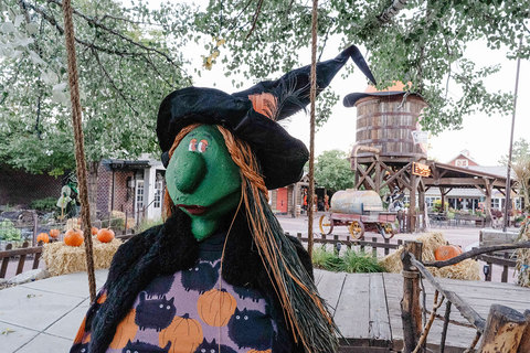 Gardner Village Witch Displays - witch on a swing 