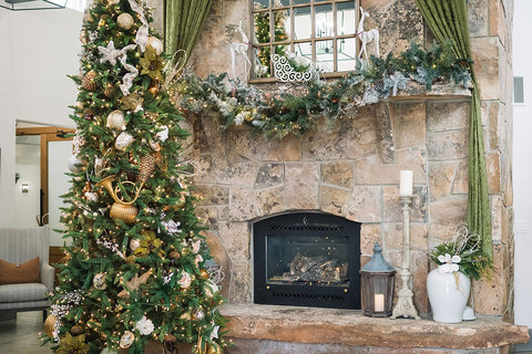  Fireplace at Christmas at The Gathering Place
