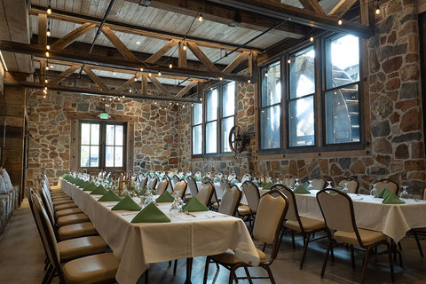 The Wheel Room located in Archibald's Restaurant  - wheel room event venue set for a banuqet 