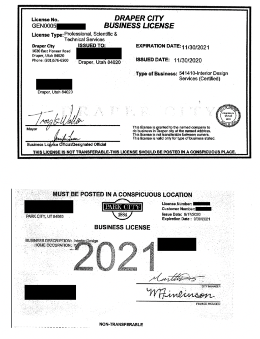 Business License Example